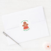 Schattige kerst gemberbrood naar en van cadeau Lab Ronde Sticker (Envelop)