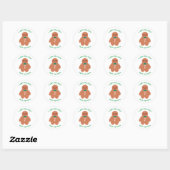 Schattige kerst gemberbrood naar en van cadeau Lab Ronde Sticker (Vel)