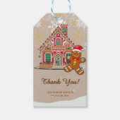 Schattige Kerst Gingerbread House Baby Shower Cadeaulabel (Voorkant)
