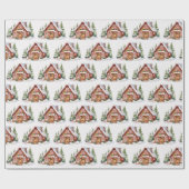 Schattige Kerst Gingerbread House Cadeaupapier (Vlak)