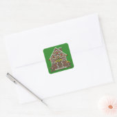 Schattige Kerst Gingerbread House Vierkante Sticker (Envelop)