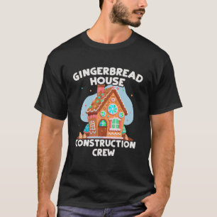 Schattige Kerst Gingerbread Huis Bouw Crew T-shirt