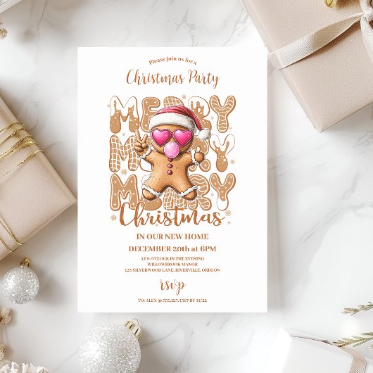 Schattige kerst gingerbread Kaart