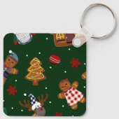 Schattige Kerst Gingerbread Kabouters Rendier Fees Sleutelhanger (Achterkant)