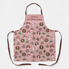 Schattige Kerst Gingerbread Koek Vakantie Bakken  Schort