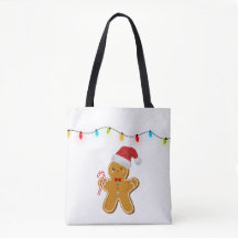 Schattige Kerst Gingerbread Man Boodschappentas