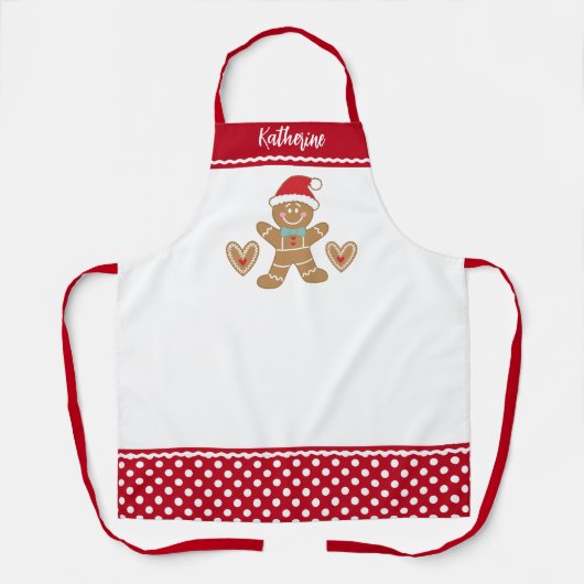 Schattige Kerst Gingerbread Man Schort (Voorkant)