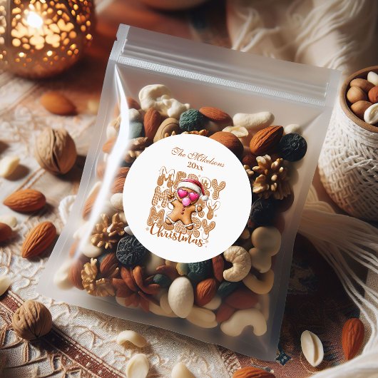 Schattige kerst gingerbread ronde sticker