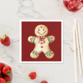 Schattige kerst gingerbread rood servet (Insitu)