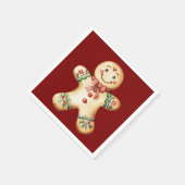 Schattige kerst gingerbread rood servet (Hoek)