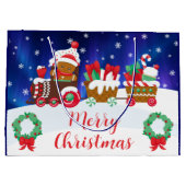 Schattige Kerst Gingerbread Trein Groot Cadeauzakje (Achterkant)