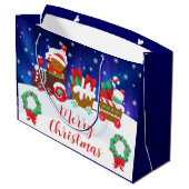 Schattige Kerst Gingerbread Trein Groot Cadeauzakje (Achterkant Gekanteld)