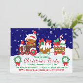 Schattige Kerst Gingerbread Trein Kaart (Staand voorkant)