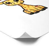 Schattige Kerst-giraffe-strip Poster (Hoek)