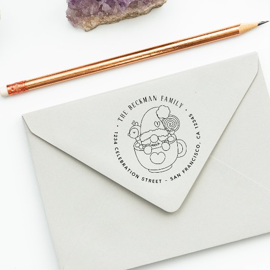 Schattige Kerst Gnome Vakantie retour adres Zelfinktende Stempel