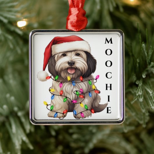SCHATTIGE KERST HAVANESE DOG METALEN ORNAMENT (Boom)