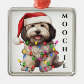SCHATTIGE KERST HAVANESE DOG METALEN ORNAMENT (Voorkant)