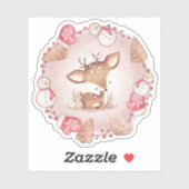 Schattige Kerst Herten Gingerbread Roze Kiss cut Sticker (Vel)