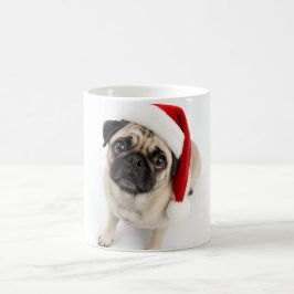 Schattige Kerst Hertenbruine Pug Kerstman Hoed Pup Koffiemok