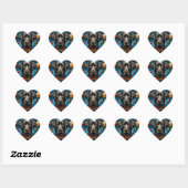 Schattige kerst hond hart sticker (Vel)