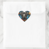 Schattige kerst hond hart sticker (Tas)