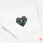 Schattige kerst hond hart sticker (Envelop)
