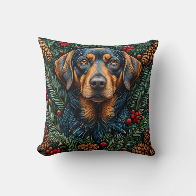 Schattige kerst hond kussen (Voorkant)