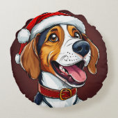 Schattige kerst hond rond kussen (Achterkant)