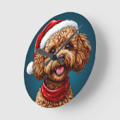 Schattige kerst hond ronde klok (Hoek)