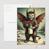 Schattige Kerst Horror Krampus Kat Fairy Briefkaart (Voorkant / Achterkant)