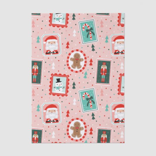 Schattige Kerst Iconen  Tissuepapier (Voorkant)