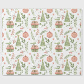Schattige Kerst-Icoon | Cadeaupapier (Vlak)