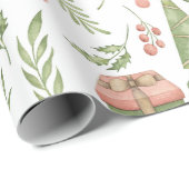 Schattige Kerst-Icoon | Cadeaupapier (Rol Hoek)