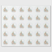 Schattige kerst inpakpapier voor Baby Boy naam (Vlak)