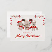 Schattige kerst Kaart met leuke personages (Voorkant / Achterkant)