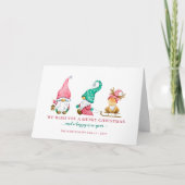 Schattige Kerst Kabouters Feestdagen Kaart (Voorkant)