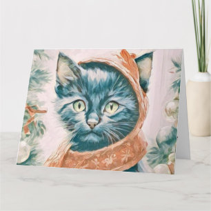 Schattige Kerst Kat en Hond Waterverf Kaart