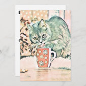  Schattige Kerst Kat Waterverf Feestdagenkaart (Voorkant / Achterkant)