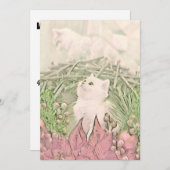 Schattige Kerst Kat Waterverf Feestdagenkaart (Voorkant / Achterkant)