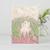 Schattige Kerst Kat Waterverf Feestdagenkaart (Staand voorkant)