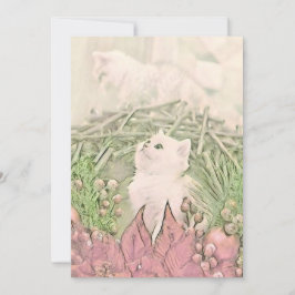  Schattige Kerst Kat Waterverf Feestdagenkaart