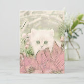  Schattige Kerst Kat Waterverf Feestdagenkaart (Staand voorkant)