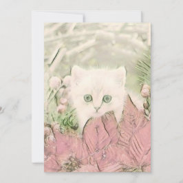  Schattige Kerst Kat Waterverf Feestdagenkaart