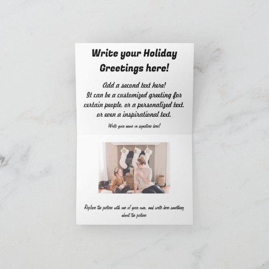  Schattige Kerst Kat Waterverf Kaart (Binnen)