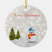 Schattige kerst, kerstboom, Snowman Keramisch Ornament (Voorkant)