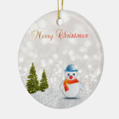 Schattige kerst, kerstboom, Snowman Keramisch Ornament (Links)