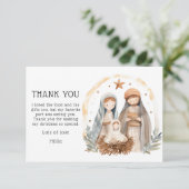 Schattige Kerst Kerststal Kerstmis Bedankkaart (Staand voorkant)