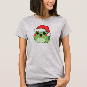 Schattige Kerst Kikker Sinterklaas Hoed Kerst Vrou T-shirt