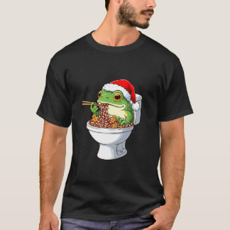 Schattige Kerst Kikker Snoepstok Kerstmis Kikker M T-shirt