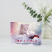 Schattige Kerst Kitten Vakantie Briefkaart (Staand voorkant)